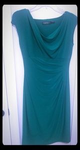 Green Ralph Lauren cowl neck dress